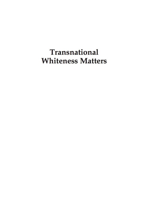 Cover image for book Transnational Whiteness Matters