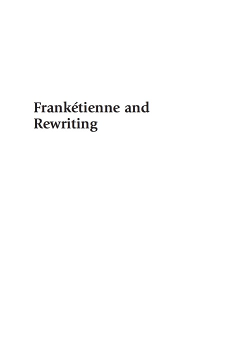 Cover image for book Frankétienne and Rewriting