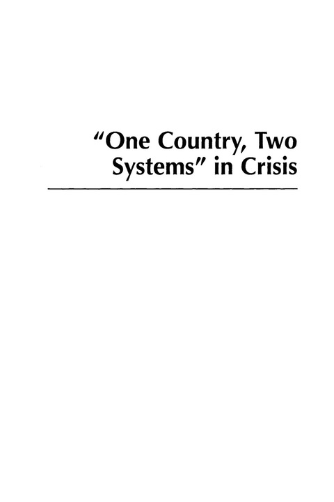 Cover image for book One Country, Two Systems in Crisis