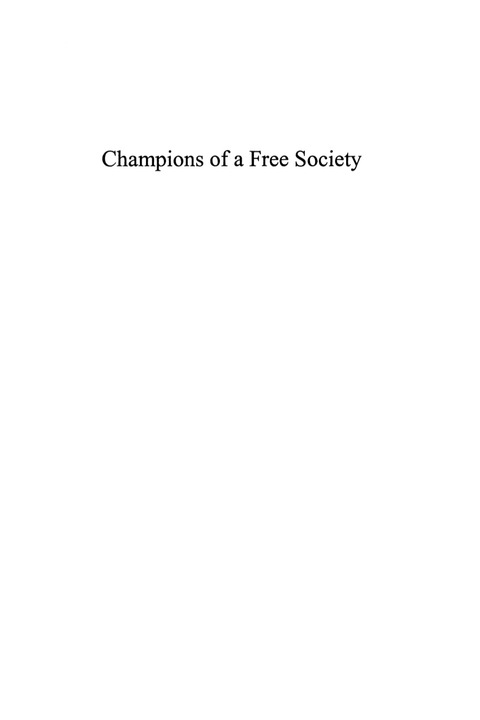 Cover image for book Champions of a Free Society