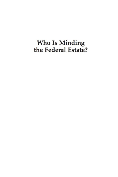 Cover image for book Who Is Minding the Federal Estate?