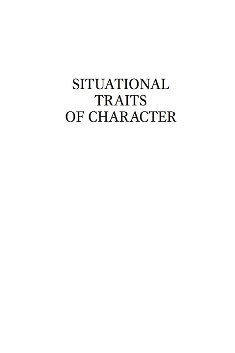 Cover image for book Situational Traits of Character
