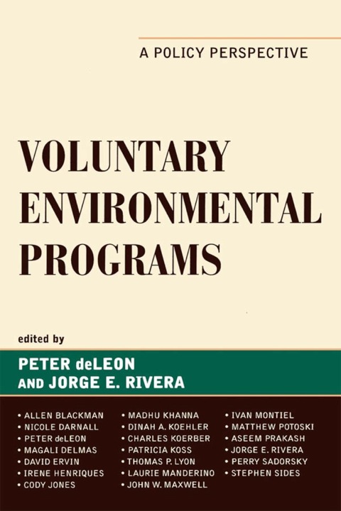 Cover image for book Voluntary Environmental Programs
