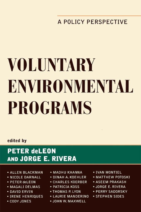 Cover image for book Voluntary Environmental Programs