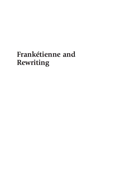 Cover image for book Frankétienne and Rewriting