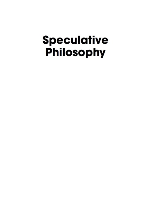 Cover image for book Speculative Philosophy