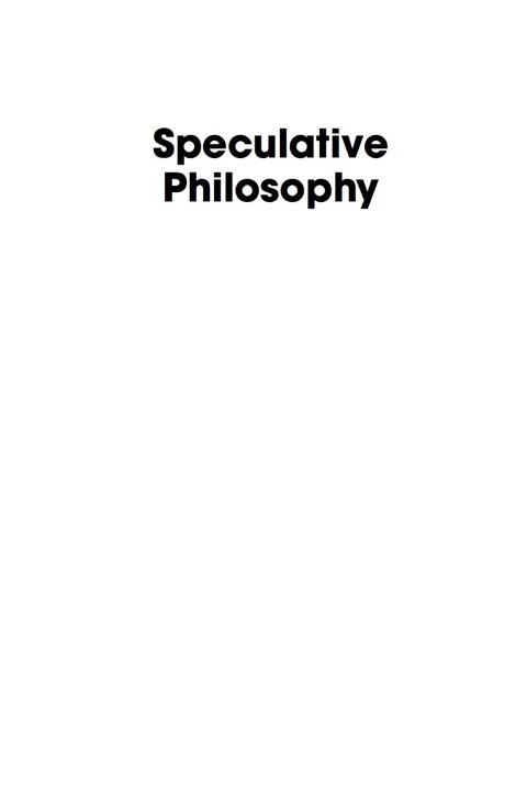 Cover image for book Speculative Philosophy