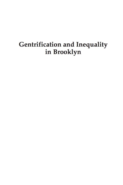 Cover image for book The Gentrification and Inequality in Brooklyn