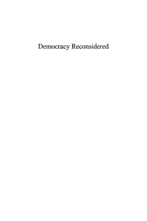 Cover image for book Democracy Reconsidered