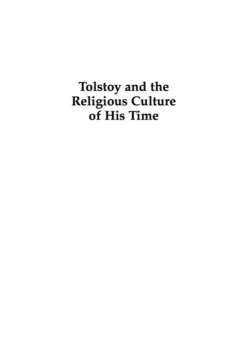 Cover image for book Tolstoy and the Religious Culture of His Time