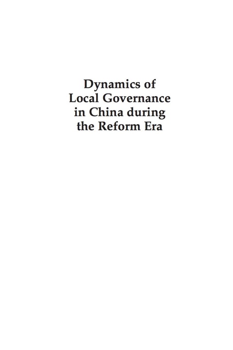 Cover image for book Dynamics of Local Governance in China During the Reform Era