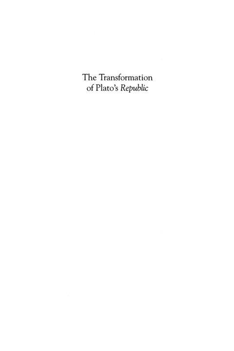 Cover image for book The Transformation of Plato's Republic
