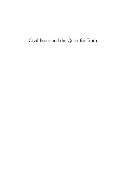 Cover image for book Civil Peace and the Quest for Truth