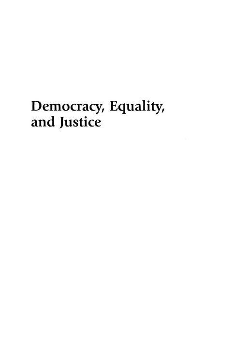 Cover image for book Democracy, Equality, and Justice