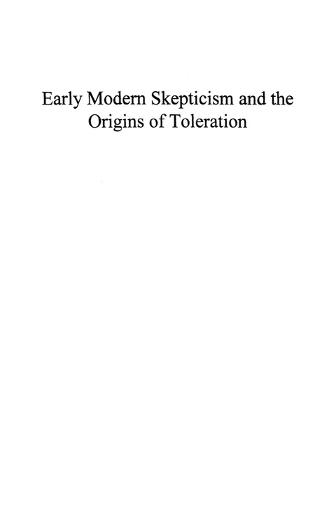 Cover image for book Early Modern Skepticism and the Origins of Toleration