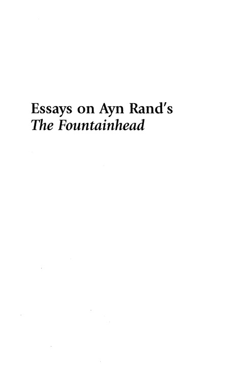 Cover image for book Essays on Ayn Rand's The Fountainhead