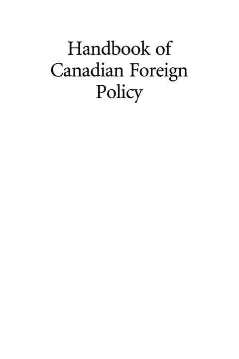 Cover image for book Handbook of Canadian Foreign Policy