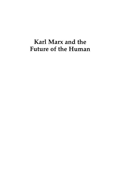 Cover image for book Karl Marx and the Future of the Human