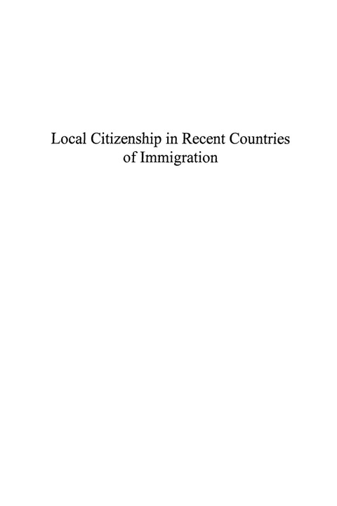 Cover image for book Local Citizenship in Recent Countries of Immigration