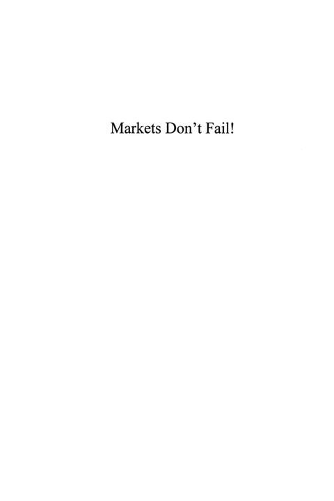 Cover image for book Markets Don't Fail!