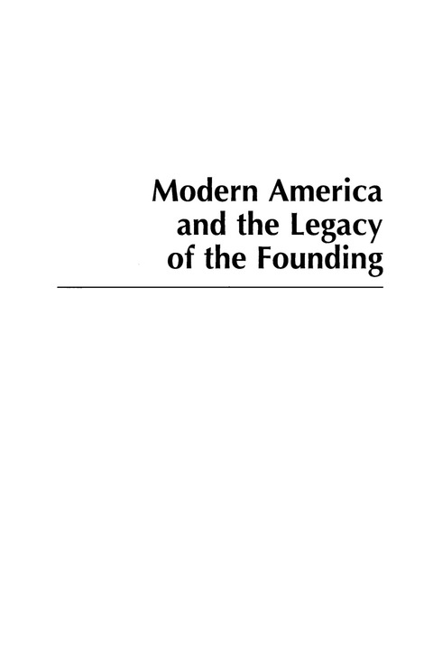 Cover image for book Modern America and the Legacy of Founding