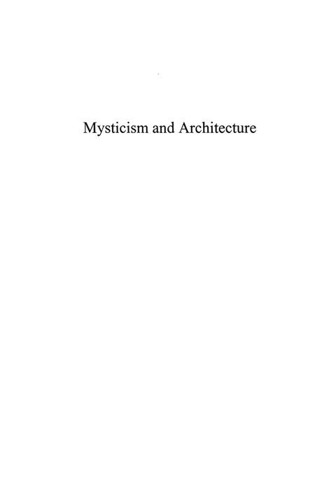Cover image for book Mysticism and Architecture