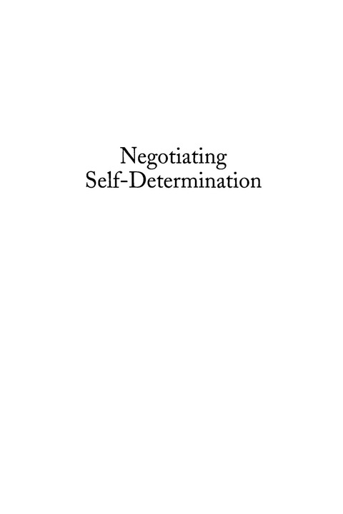 Cover image for book Negotiating Self-Determination