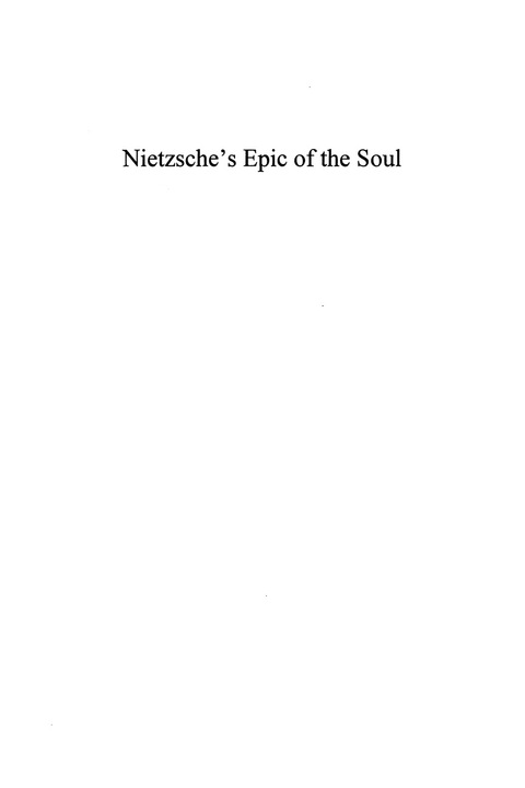 Cover image for book Nietzsche's Epic of the Soul