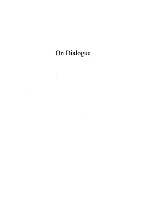 Cover image for book On Dialogue