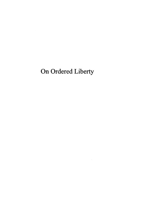 On Ordered Liberty 