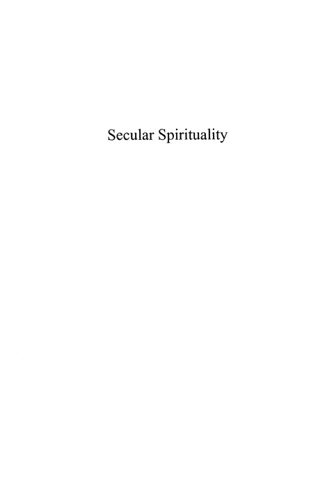 Cover image for book Secular Spirituality