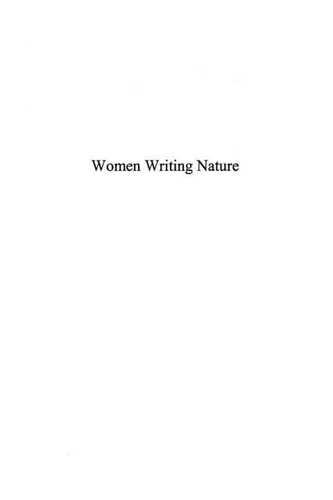 Cover image for book Women Writing Nature