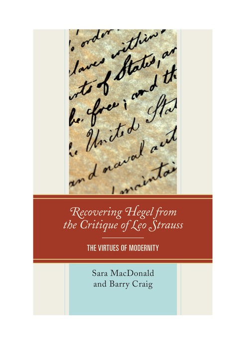 Cover image for book Recovering Hegel from the Critique of Leo Strauss