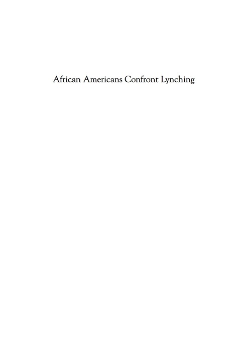 Cover image for book African Americans Confront Lynching