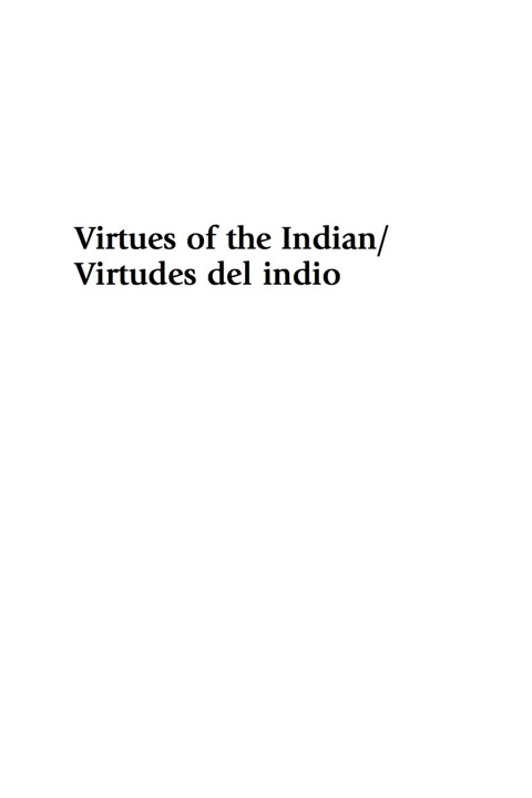 Cover image for book Virtues of the Indian/Virtudes del indio