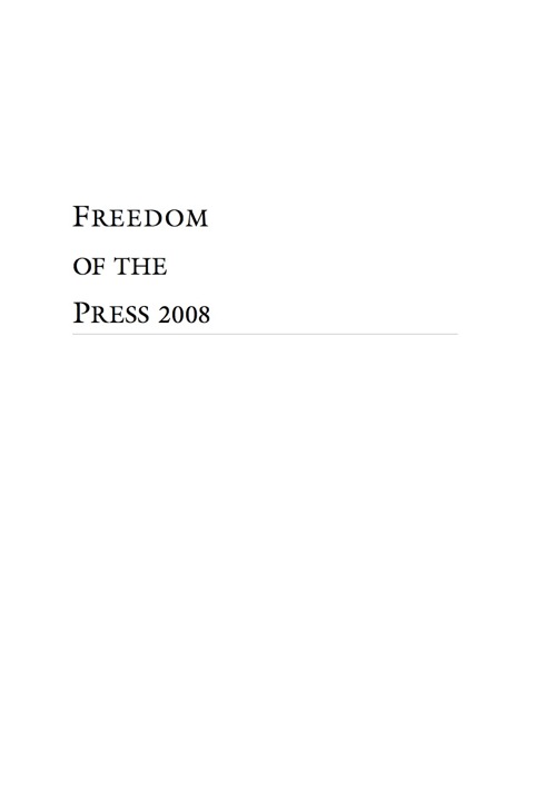 Cover image for book Freedom of the Press 2008