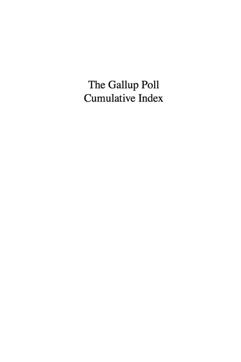 Cover image for book The Gallup Poll Cumulative Index