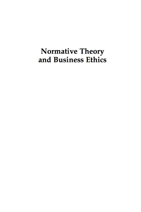 Cover image for book Normative Theory and Business Ethics