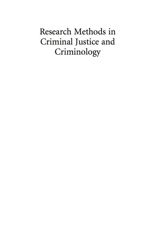 Research Methods in Criminal Justice and Criminology 
