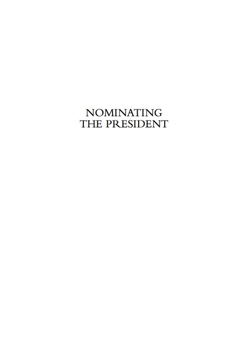 Cover image for book Nominating the President