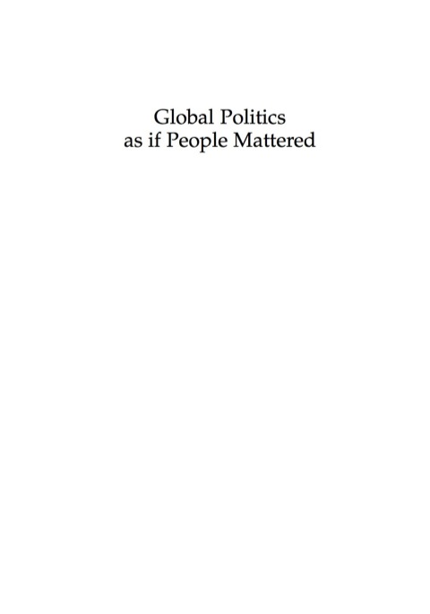 Cover image for book Global Politics as if People Mattered
