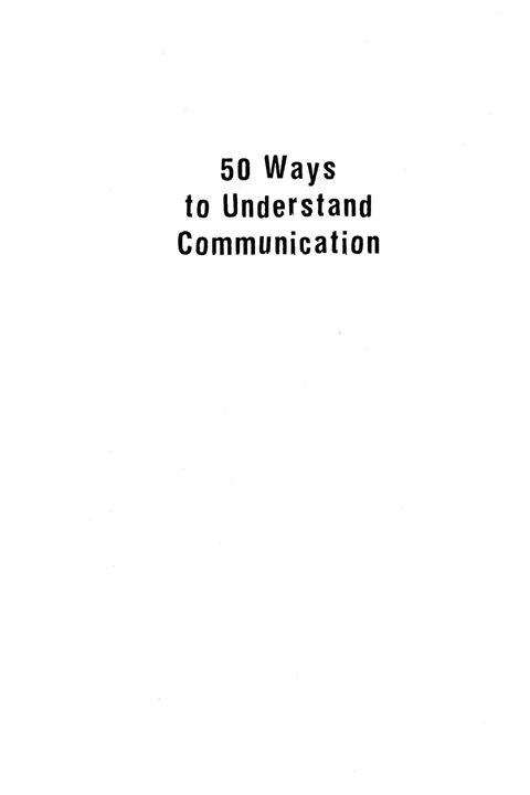 Cover image for book 50 Ways to Understand Communication