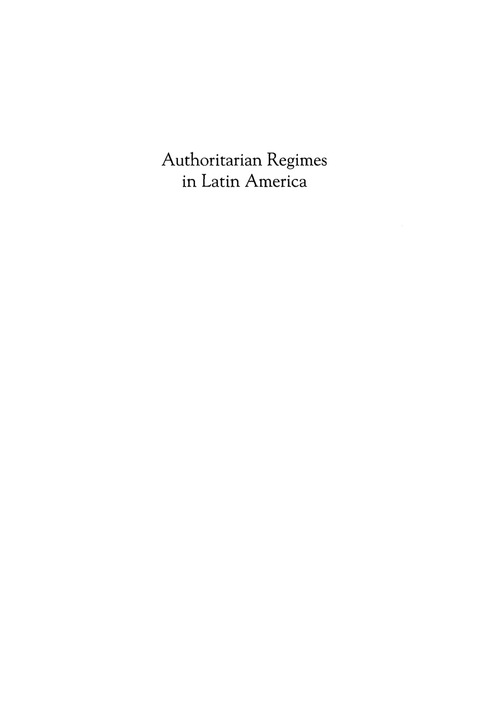 Cover image for book Authoritarian Regimes in Latin America