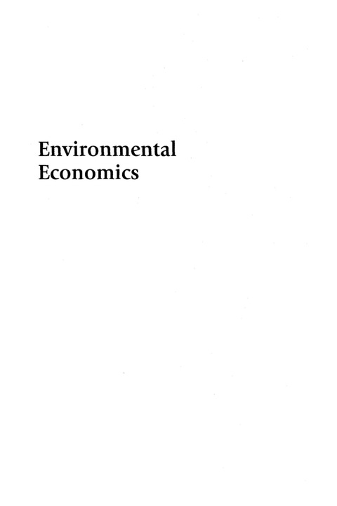 Cover image for book Environmental Economics