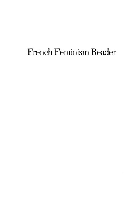 Cover image for book French Feminism Reader