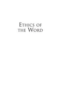 Cover image: Ethics of the Word 9780742599581