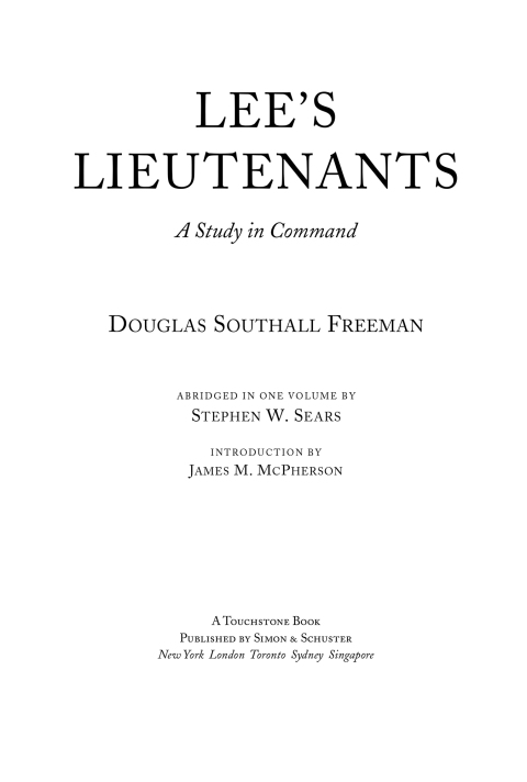 Cover image for book Lee's Lieutenants Third Volume Abridged