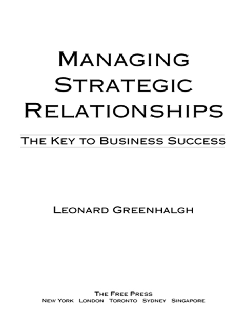 Cover image for book Managing Strategic Relationships