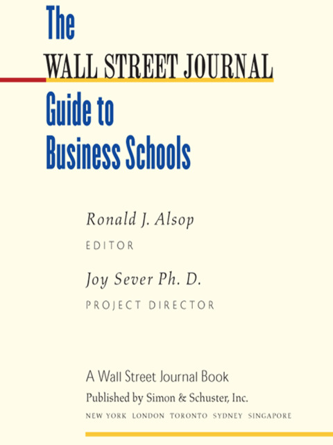 Cover image for book The Wall Street Journal Guide to Business Schools