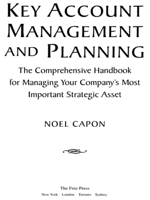 Cover image for book Key Account Management and Planning